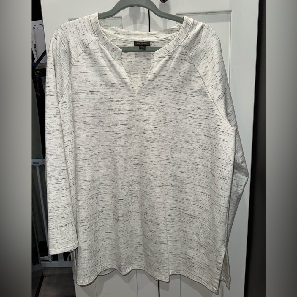 J. Jill Wearever Collection Light Gray Top